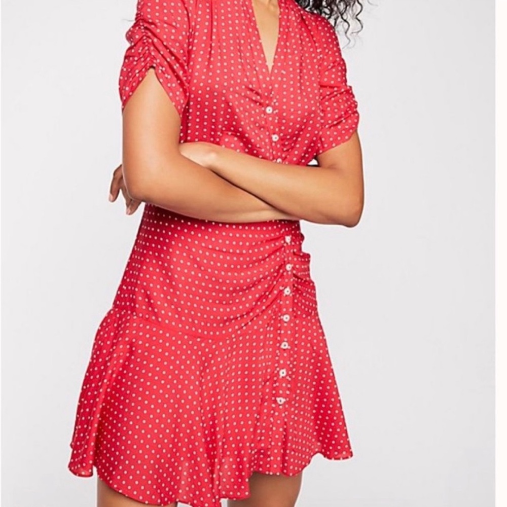Red polka dot Free People dress